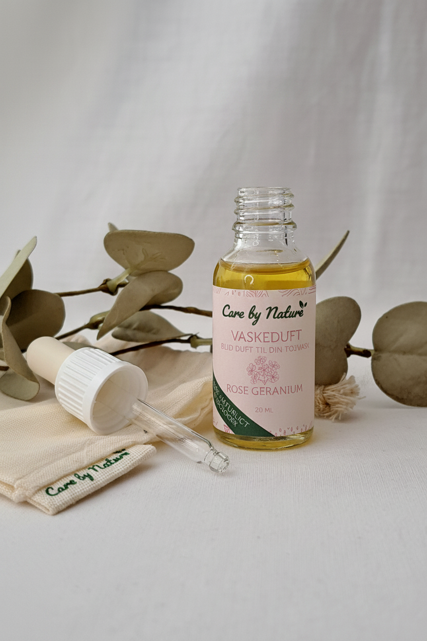 Care by Nature Rose Geranium åben flaske