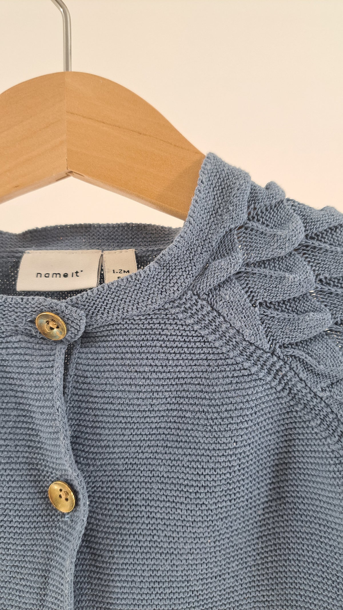 NAME IT • CARDIGAN • STØVET BLÅ • STR. 56