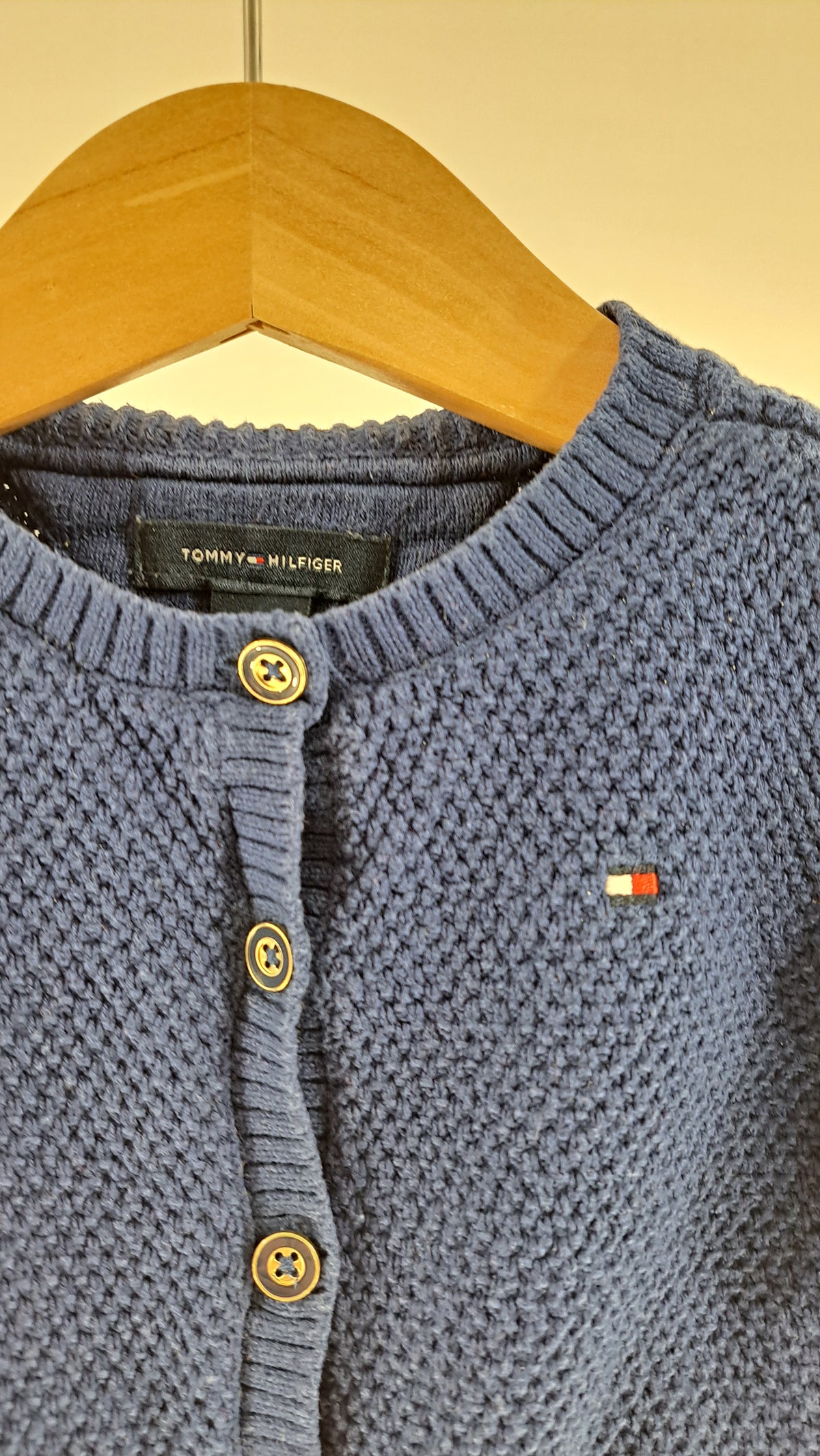 TOMMY HILFIGER • CARDIGAN • NAVY BLÅ • STR. 74