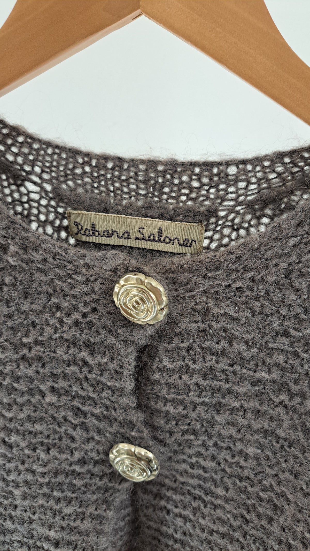 RABENS SALONER • CARDIGAN • GRÅBRUN MELANGE • STR. S
