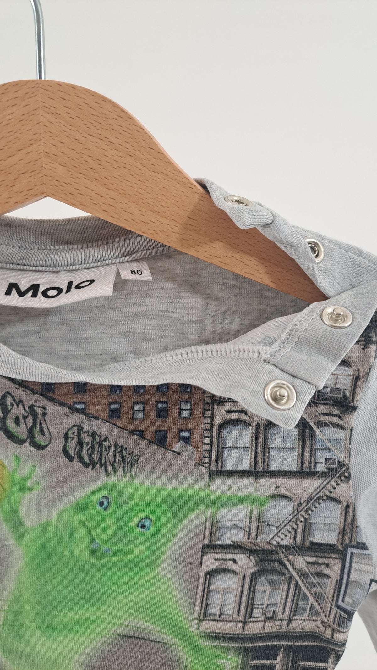 MOLO • BLUSE • GRÅ GHOST PRINT • STR. 80