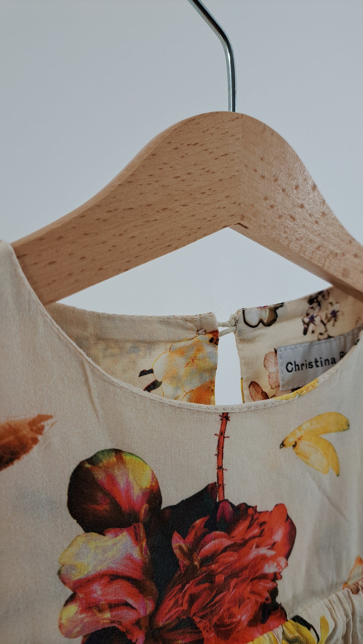CHRISTINA ROHDE • DRESS • SAND BOTANICAL FLOWER PRINT • SIZE 116