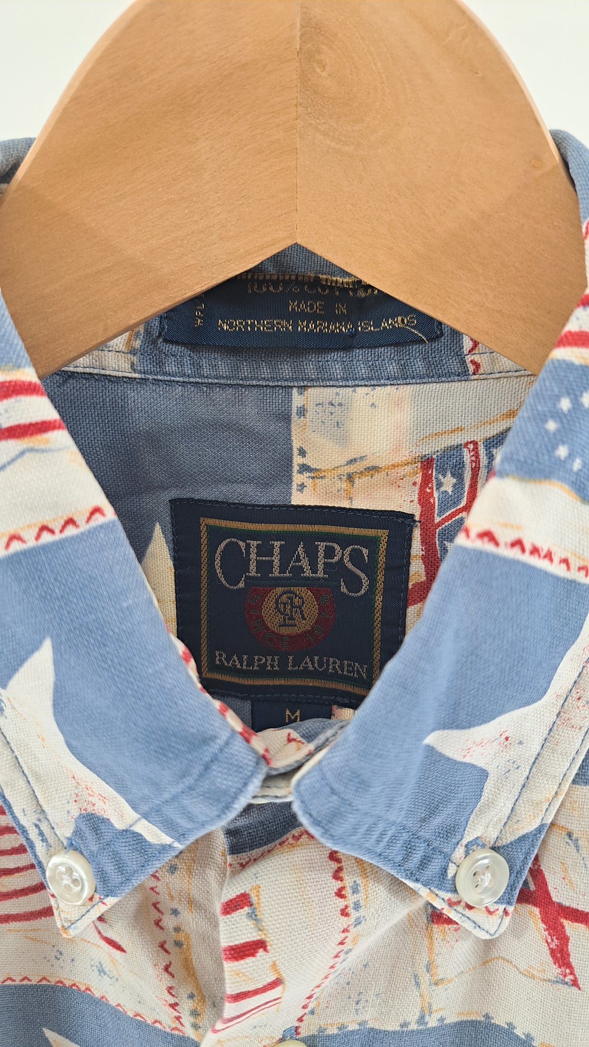 CHAPS RALPH LAUREN • SHIRT • BLUE/WHITE STARS • SIZE M
