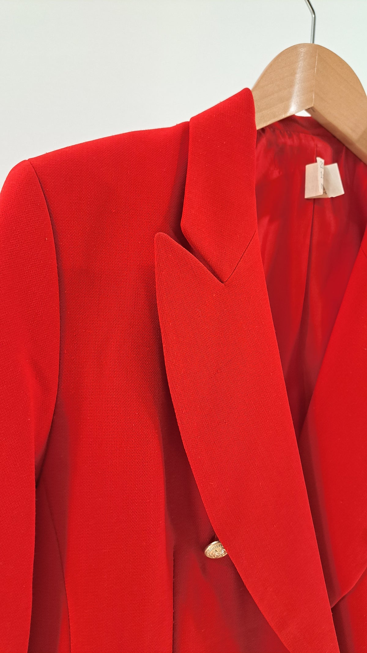 VINTAGE • BLAZER • RØD POWER BLAZER • STR. XL