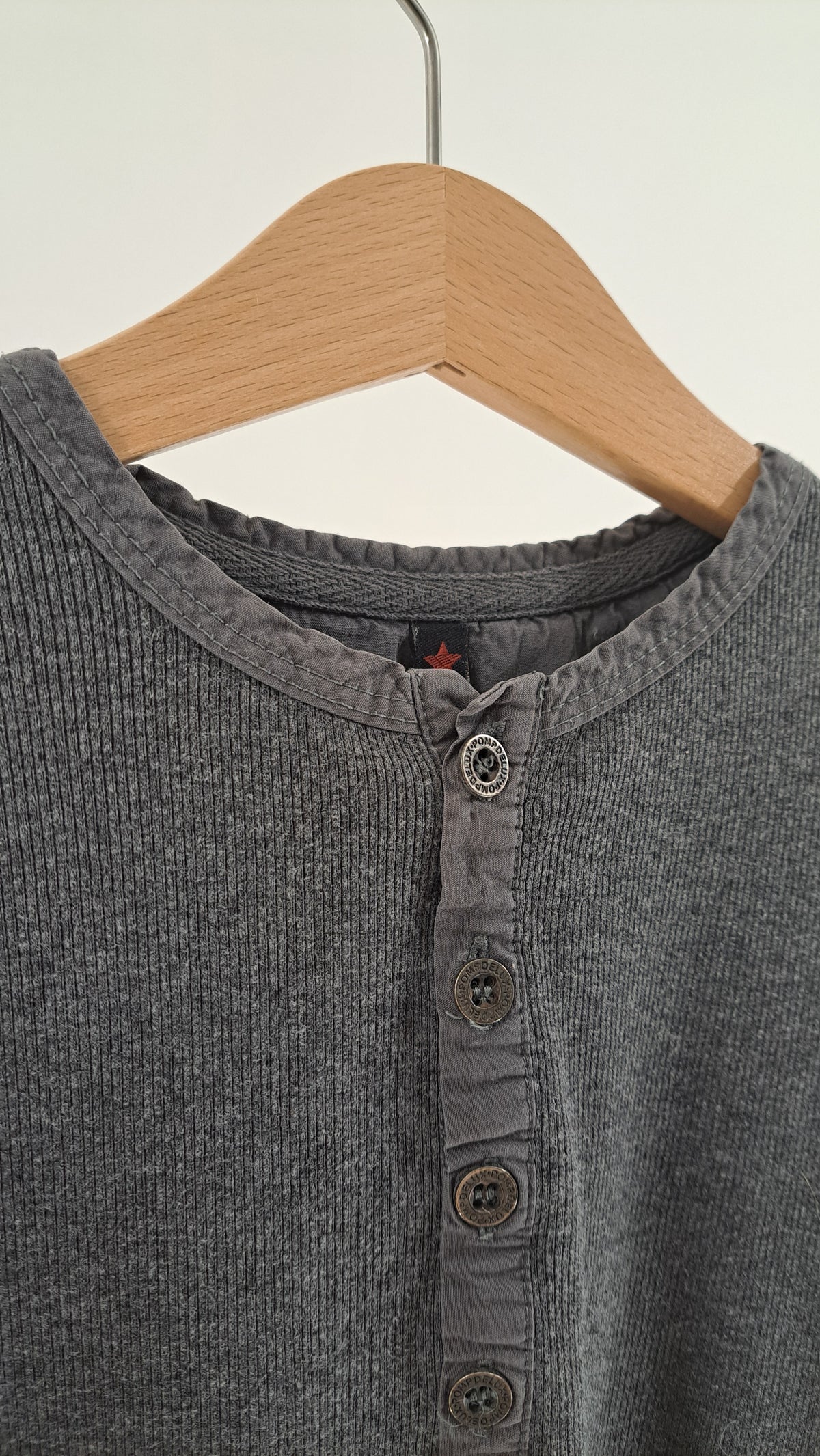 POMP DE LUX • BLUS • GRÅ MELANGE RIBB • STL. 146/152