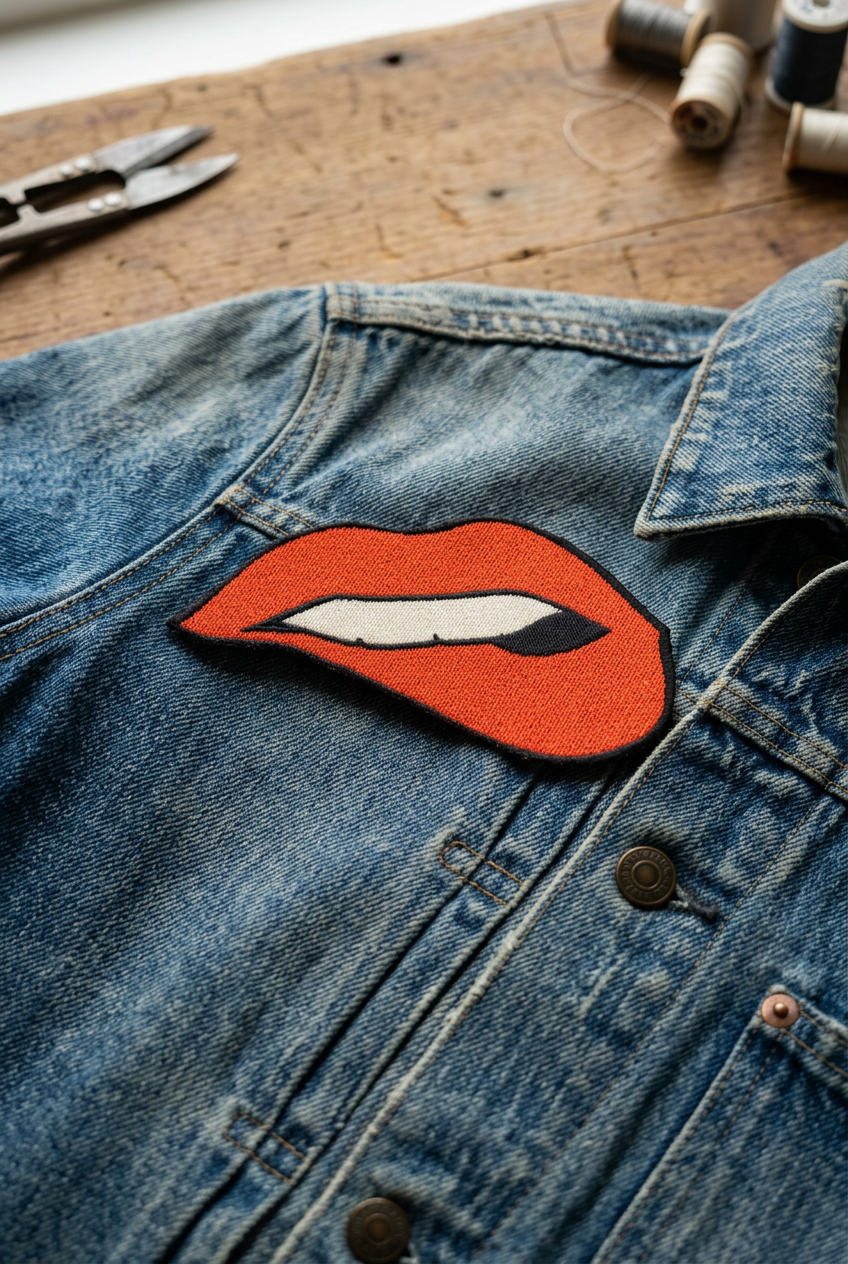Inspirationsbillede med LÆBER-patchen på denim