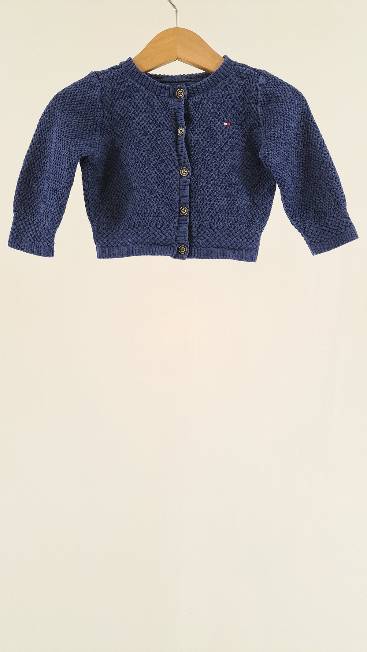 TOMMY HILFIGER • CARDIGAN • NAVY BLÅ • STR. 74