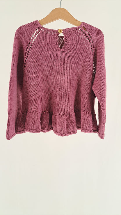 HÅNDSTRIK • SWEATER • GAMMELROSA • STR. 110/116