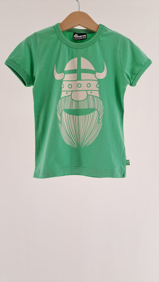 DANEFÆ • T-SHIRT • GRASS GREEN VIKING • SIZE 98
