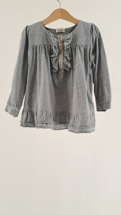 MARMAR COPENHAGEN • BLUSE • GRÅ MELANGE • STR. 98