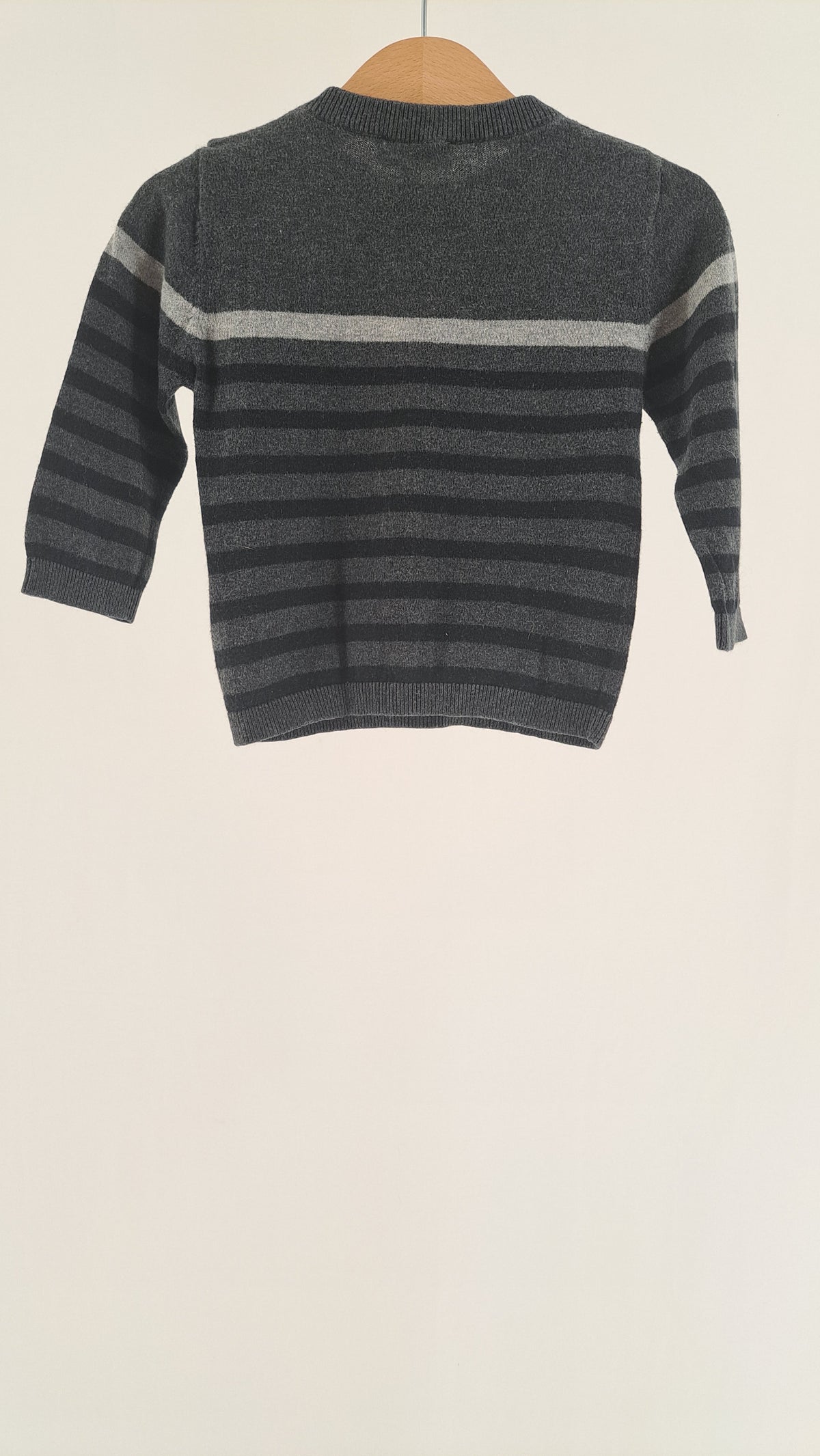 BOSS • SWEATER • GRÅ STRIB • STR. 80