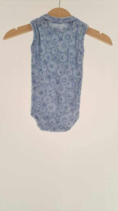 BEKIDS • BODY • LIGHT BLUE FLORAL PRINT MERINO WOOL • SIZE 50
