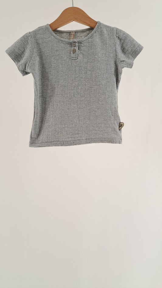 POMP DE LUX • BLOUSE • DUSTY GREY WAFFLE • SIZE 92