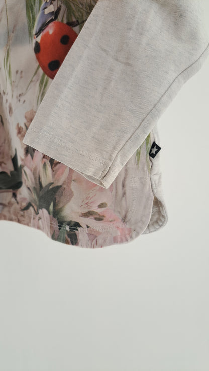 MOLO • BLOUSE • GREY NATURE PRINT LADYBUG • SIZE 86