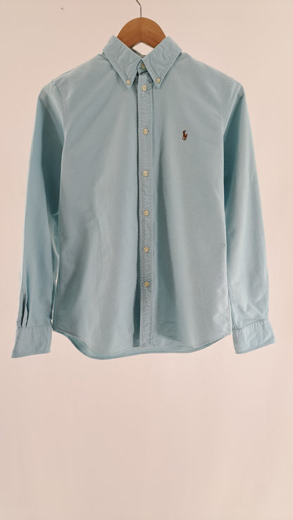 Lyseblå Polo Ralph Lauren skjorte i Custom Fit set forfra