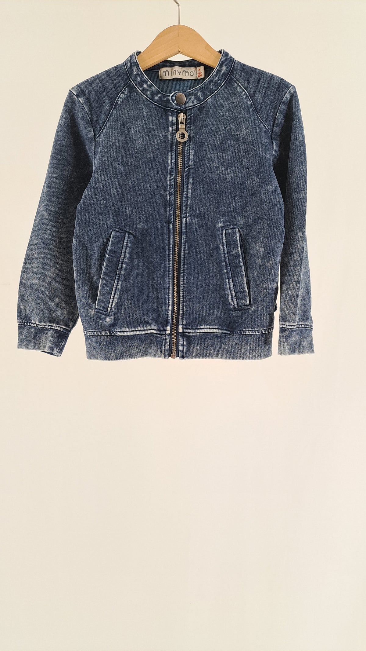 MINYMO • CARDIGAN • MØRKEBLÅ DENIMLOOK • STR. 104