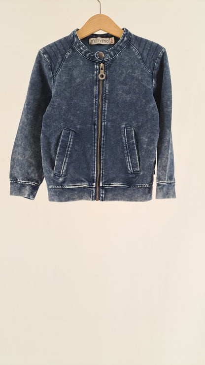 MINYMO • CARDIGAN • MØRKEBLÅ DENIMLOOK • STR. 104
