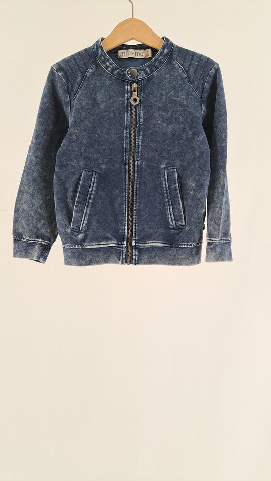 MINYMO • CARDIGAN • MØRKEBLÅ DENIMLOOK • STR. 104