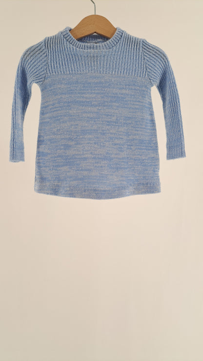YOUNG DANE • SWEATER • LYSEBLÅ RIB • STR. 86