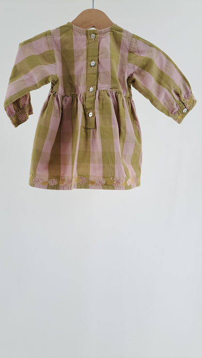 HUST & CLAIRE • KLÄNNING • ROSA/OLIVRANDIG • STL. 92