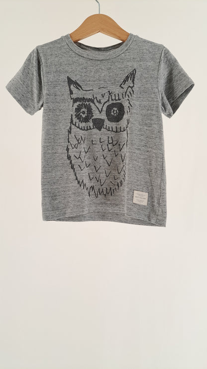 SOFT GALLERY • T-SHIRT • GRÅ UGLEPRINT • STR. 104
