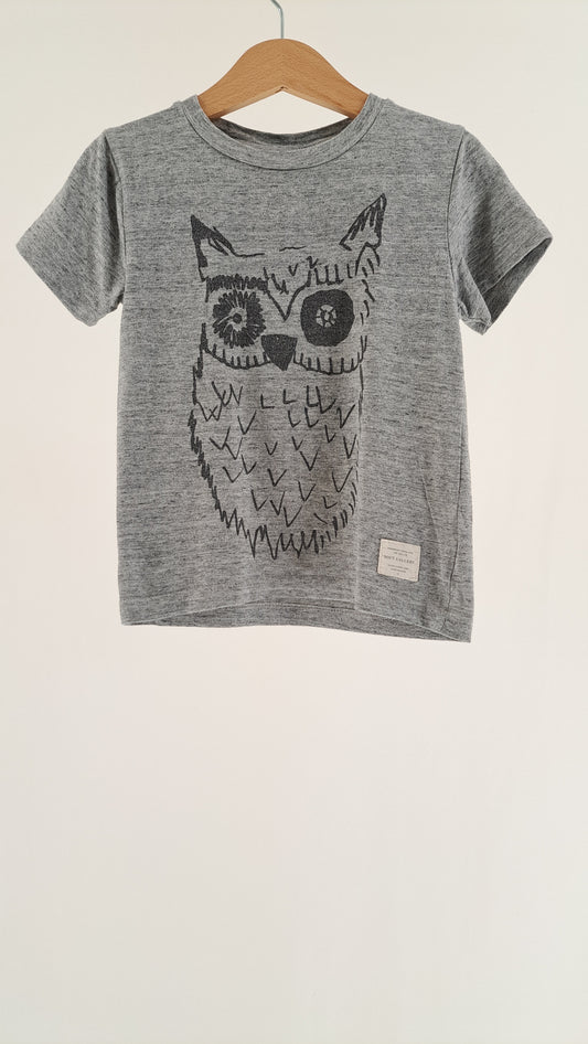 SOFT GALLERY • T-SHIRT • GRÅ UGLEPRINT • STR. 104