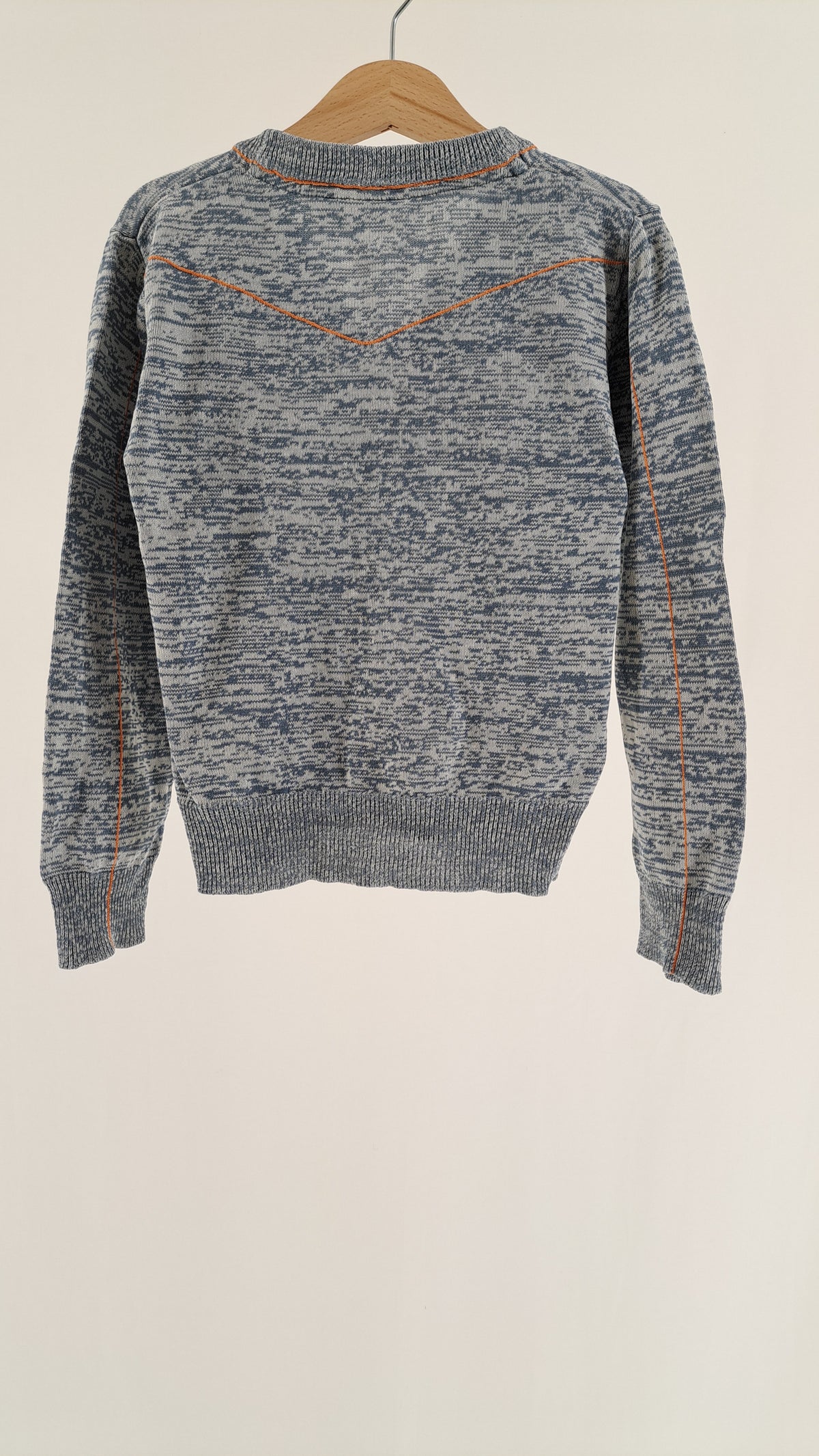 MOLO • CARDIGAN • GREY MELANGE ORANGE SEAMS • SIZE 110/116