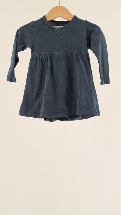 KONGES SLØJD • BODY DRESS • STEEL BLUE COPPER DOTS • SIZE 68
