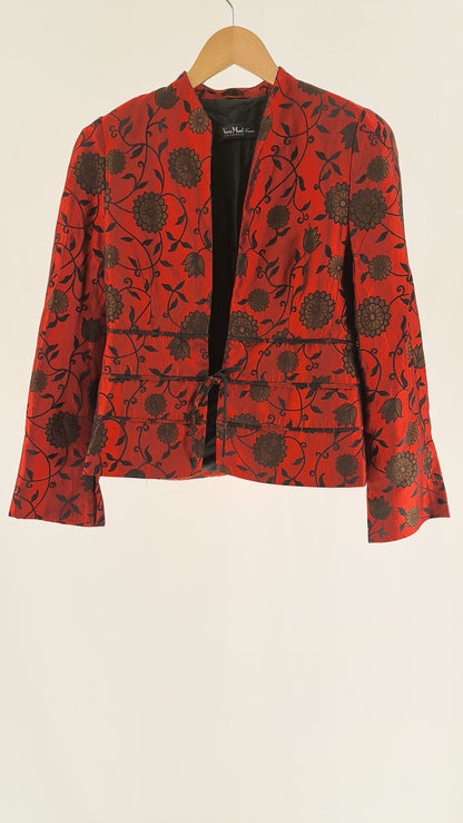 VERA MONT FRANCE • VINTAGE BLAZER • RÖTT BLOMMIGT TRYCK • STORLEK M