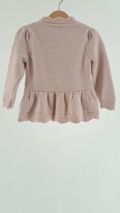 FLIINK • CARDIGAN • POWDER PINK KNIT • SIZE 92