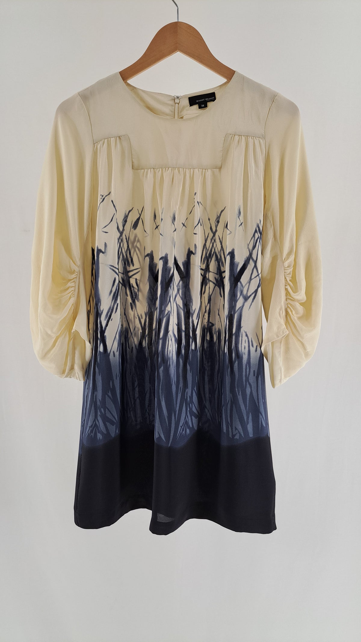 MARGIT BRANDT COPENHAGEN • KJOLE • RÅHVID MARINEBLÅ PRINT • STR. M