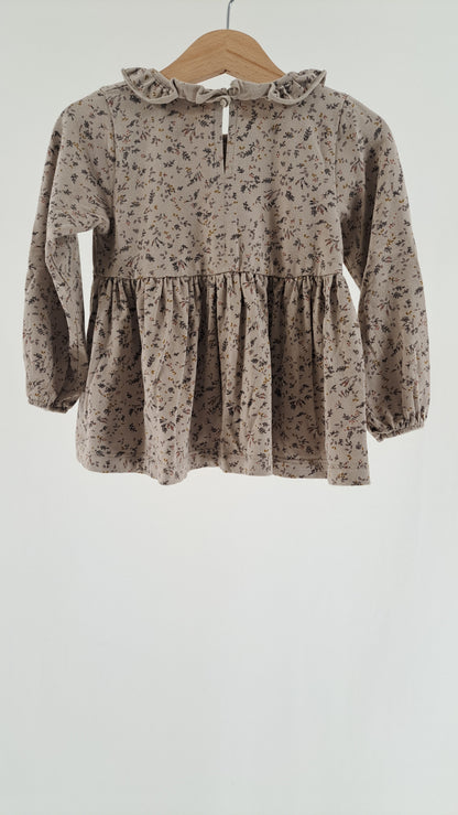 MARMAR COPENHAGEN • BLOUSE • SAND BOTANICAL FLORAL PRINT • SIZE 92