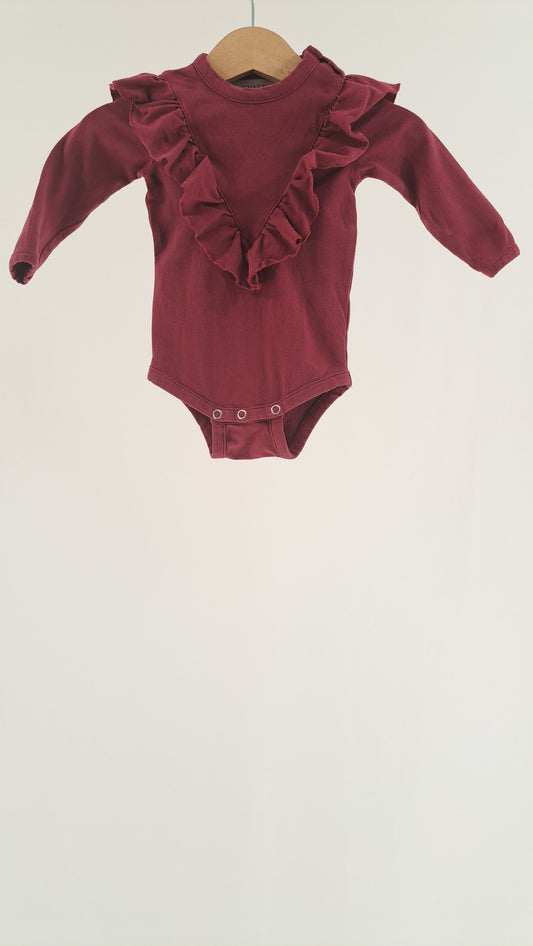 KNAST BY KRUTTER • BODYSUIT • BORDEAUX RUFFLES • SIZE 56