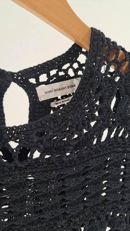 ISABEL MARANT ÉTOILE • SWEATER • SORT HÆKLET • STR. L