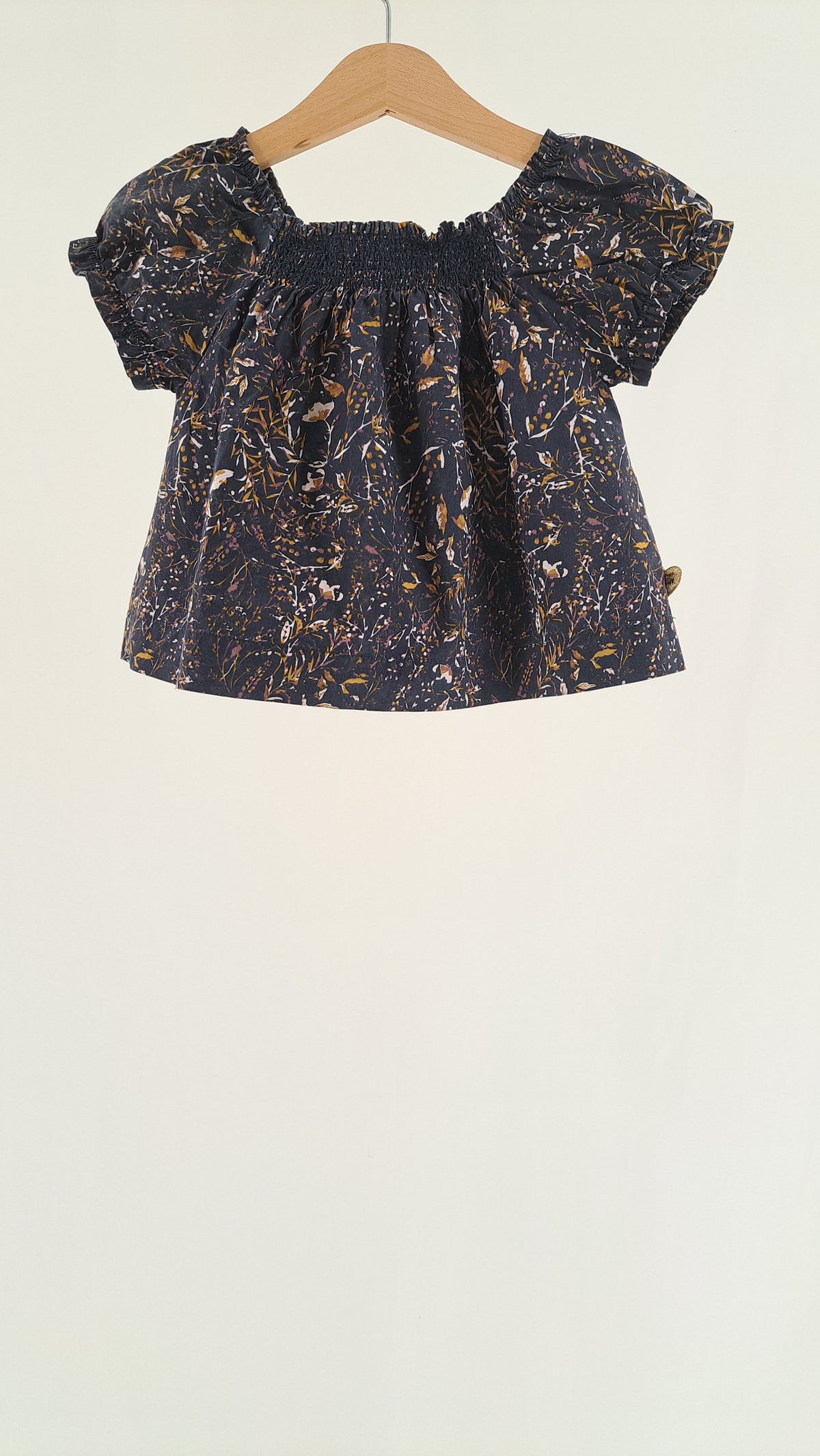 POMP DE LUX • BLOUSE • NAVY BLUE BOTANICAL PRINT • SIZE 62