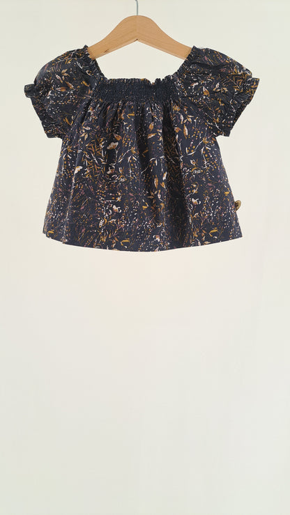 POMP DE LUX • BLOUSE • NAVY BLUE BOTANICAL PRINT • SIZE 62