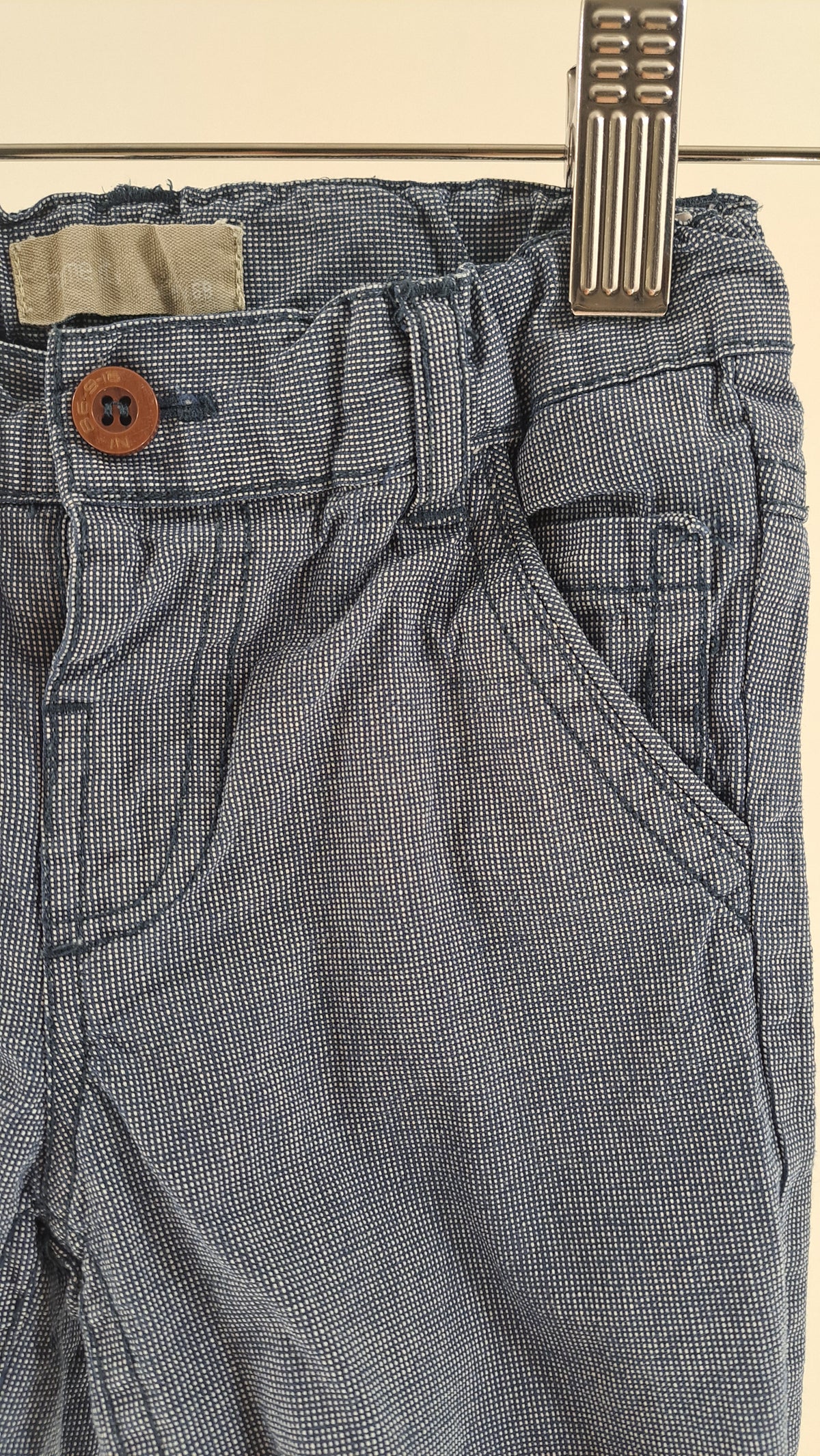 NAME IT • TROUSERS • NAVY CHAMBRAY • SIZE 68