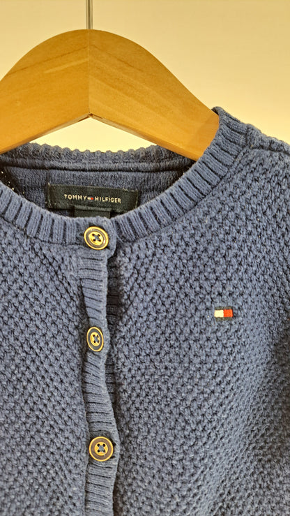 TOMMY HILFIGER • CARDIGAN • NAVY BLÅ • STR. 74