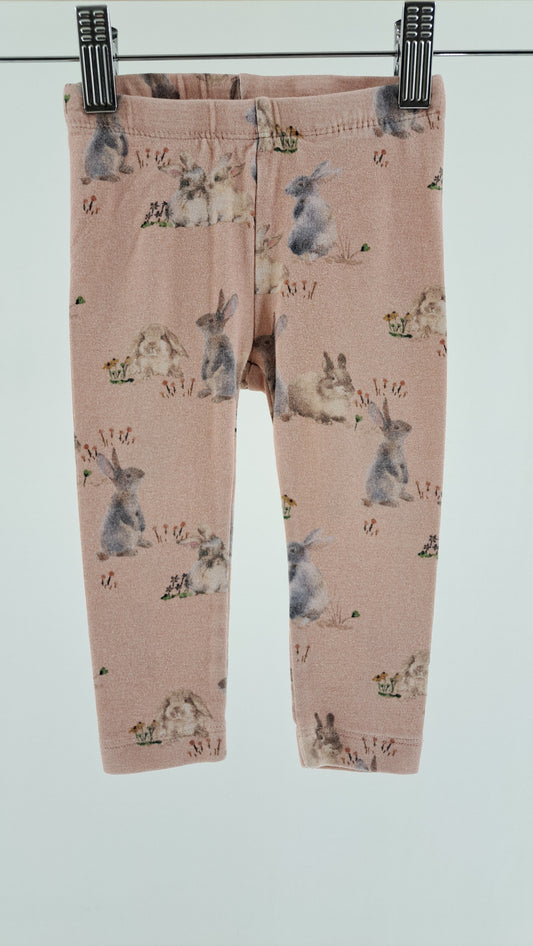 NAME IT • LEGGINGS • POWDER PINK RABBIT PRINT • SIZE 74