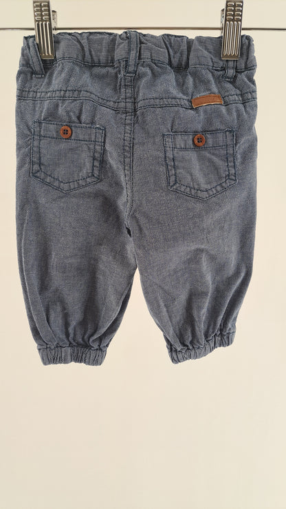NAME IT • TROUSERS • NAVY CHAMBRAY • SIZE 68