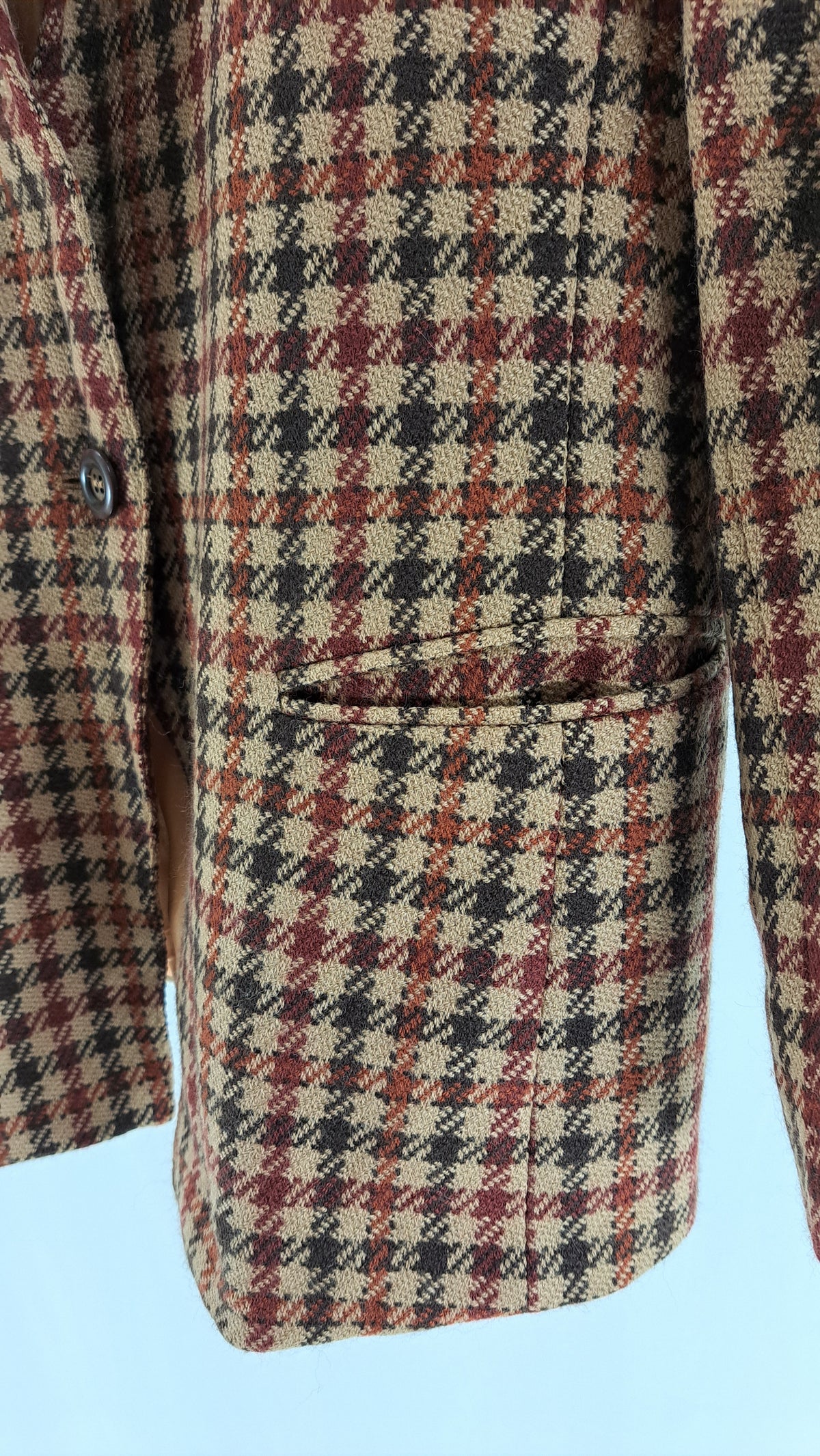 MARELLA • VINTAGE BLAZER • BRUN BORDEAUX HOUNDSTOOTH • STR. XL