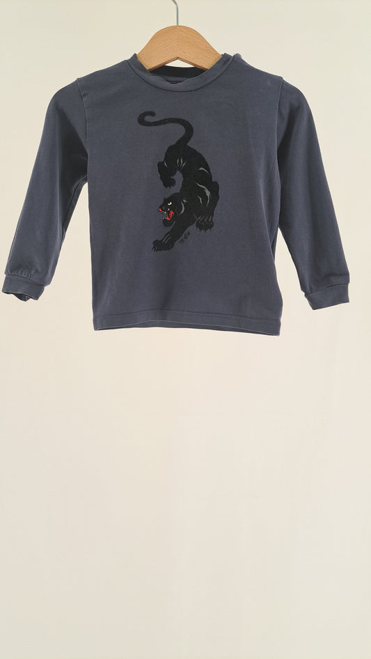THE NEW • T-SHIRT • NAVY PANTHER PRINT • SIZE 86