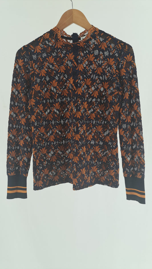 INWEAR • BLOUSE • BLACK LACE COPPER • SIZE M