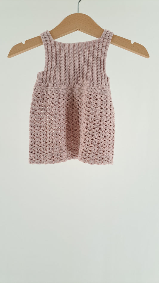 HOME CROCHETED • DRESS • PINK • SIZE 50/56