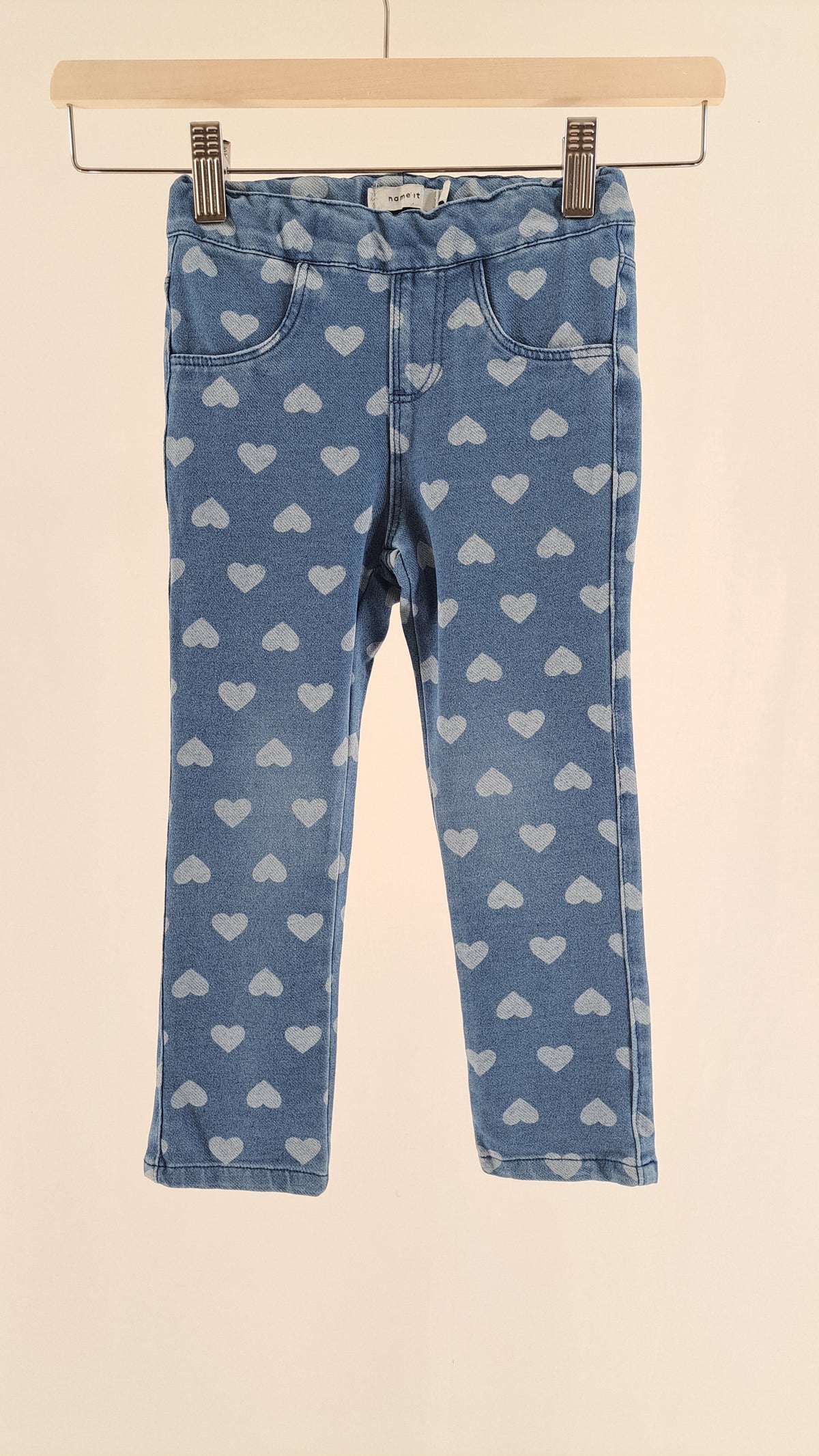 NAME IT • LEGGINGS • DENIM HJERTEPRINT • STR. 98