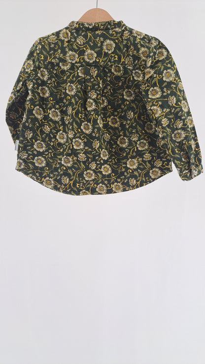 MILK COPENHAGEN • BLOUSE • GREEN FLORAL PRINT • SIZE 98/104