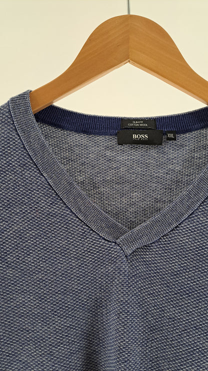 BOSS • SWEATER • BLUE MELANGE • SIZE XXL