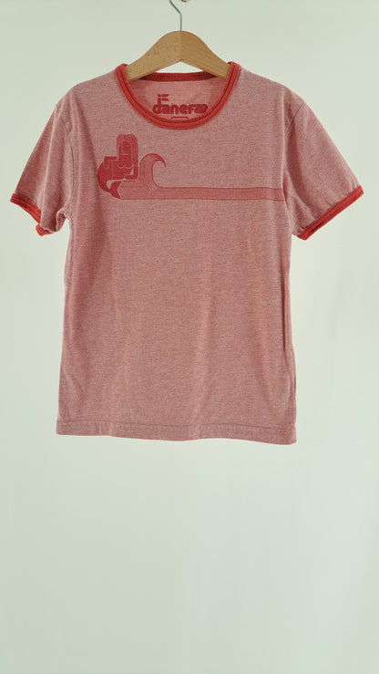 DANEFÆ • T-SHIRT • ROSA/KORALRØD • STR. 128