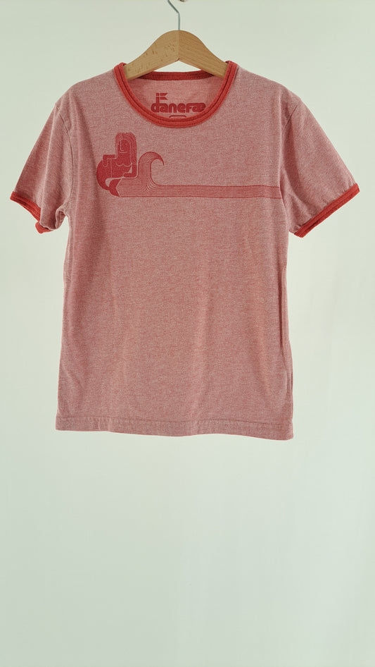DANEFÆ • T-SHIRT • ROSA/KORALRØD • STR. 128