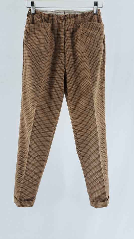 L'AMITIÉ • VINTAGE TROUSERS • CAMEL GLEN CHECK • SIZE XS
